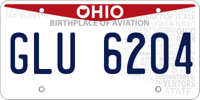 OH license plate GLU6204