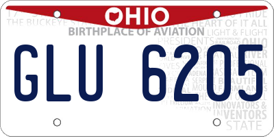OH license plate GLU6205