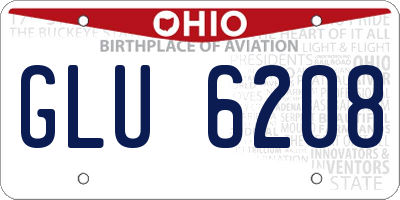 OH license plate GLU6208