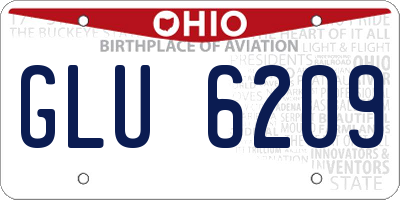 OH license plate GLU6209