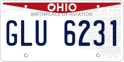 OH license plate GLU6231