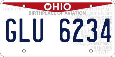 OH license plate GLU6234