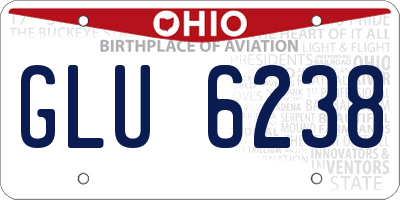 OH license plate GLU6238