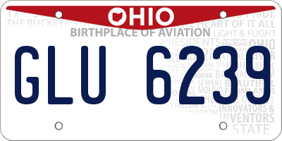 OH license plate GLU6239
