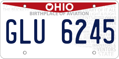 OH license plate GLU6245