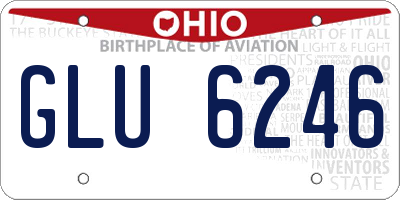 OH license plate GLU6246