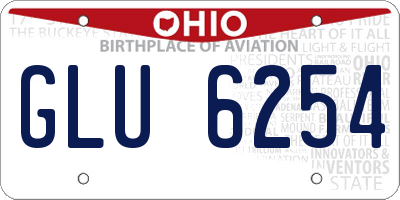 OH license plate GLU6254