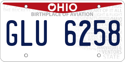 OH license plate GLU6258