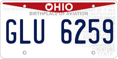 OH license plate GLU6259
