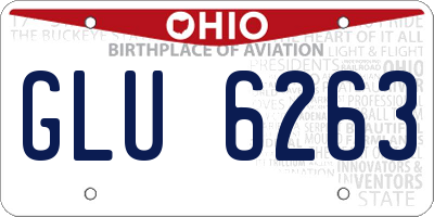OH license plate GLU6263