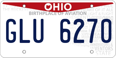 OH license plate GLU6270