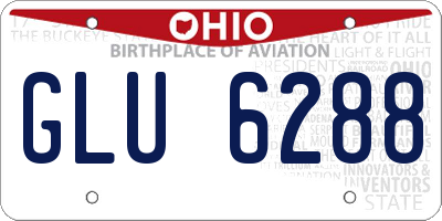 OH license plate GLU6288