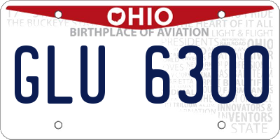 OH license plate GLU6300