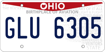 OH license plate GLU6305