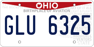 OH license plate GLU6325