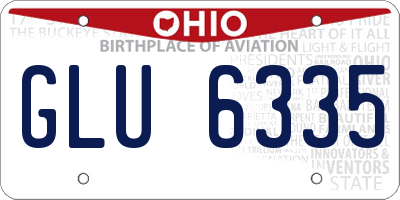 OH license plate GLU6335