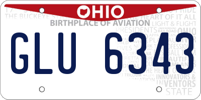 OH license plate GLU6343