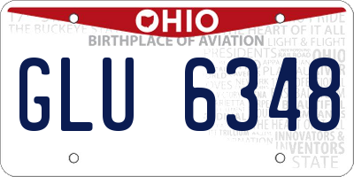OH license plate GLU6348