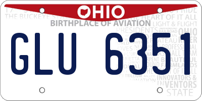 OH license plate GLU6351