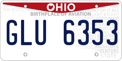OH license plate GLU6353