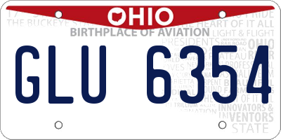 OH license plate GLU6354