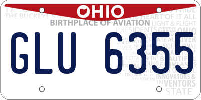 OH license plate GLU6355
