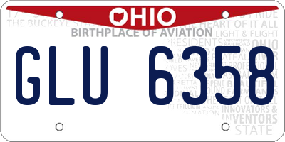 OH license plate GLU6358