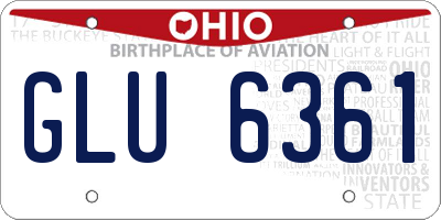 OH license plate GLU6361