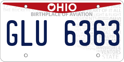 OH license plate GLU6363