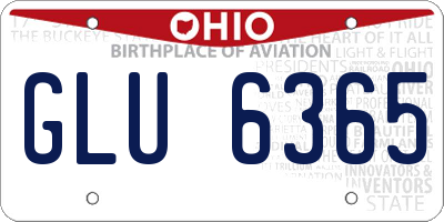 OH license plate GLU6365