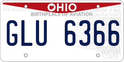 OH license plate GLU6366