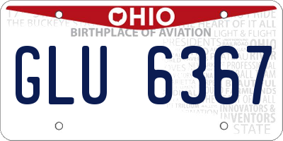OH license plate GLU6367