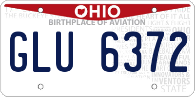 OH license plate GLU6372