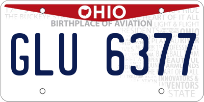OH license plate GLU6377