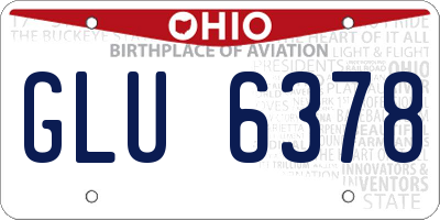OH license plate GLU6378