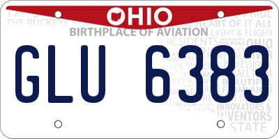 OH license plate GLU6383