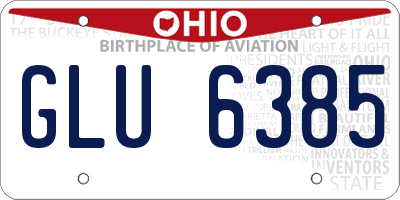 OH license plate GLU6385