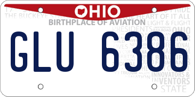 OH license plate GLU6386