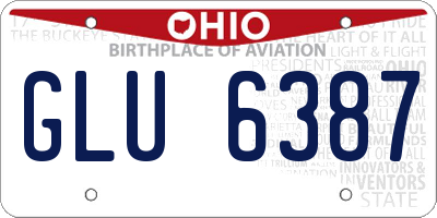 OH license plate GLU6387