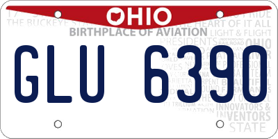 OH license plate GLU6390