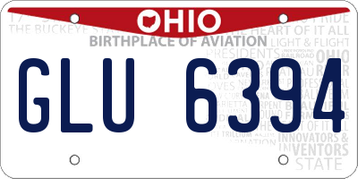 OH license plate GLU6394