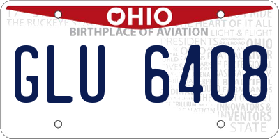 OH license plate GLU6408
