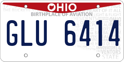 OH license plate GLU6414