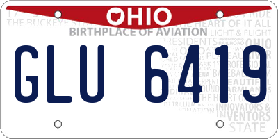 OH license plate GLU6419