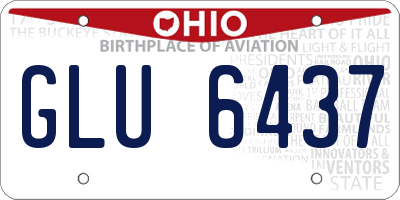 OH license plate GLU6437
