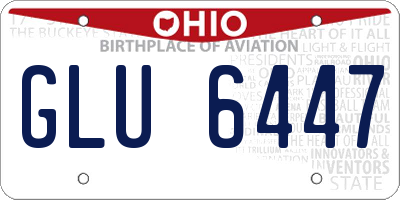 OH license plate GLU6447