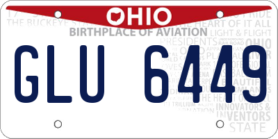 OH license plate GLU6449