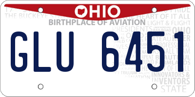 OH license plate GLU6451
