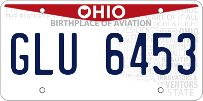 OH license plate GLU6453
