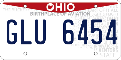 OH license plate GLU6454